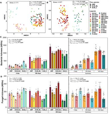 Tree mycorrhizal type regulates leaf and needle microbial communities, affects microbial assembly and co-occurrence network patterns, and influences litter decomposition rates in temperate forest